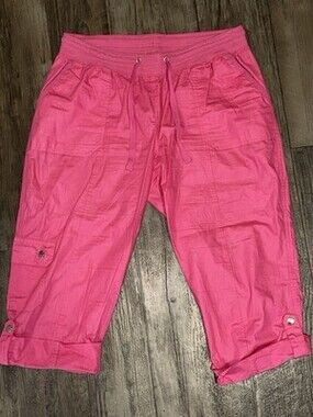 Girls' Hot Pink Cargo Capris - Comfortable Drawstring Waist